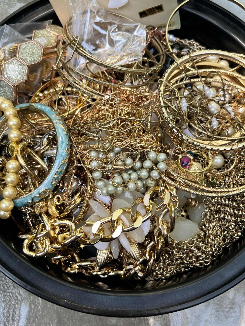 VTG to Modern Over 3 lbs. Gold Tone Wearable Jewelry Lot. Chunky & Delicate